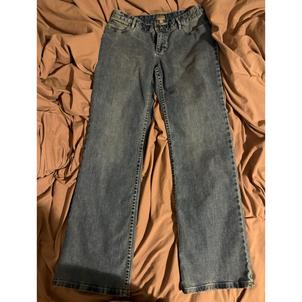 J Jill Bootcut Blue Denim Jeans Medium Wash Button Closure Size 8